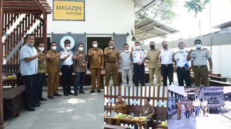 Wali Kota Pariaman, Genius Umar dan rombongan OPD saat mengunjungi Divre II PT KAI Sumbar, Selasa siang (21/7). (Dok : Istimewa)