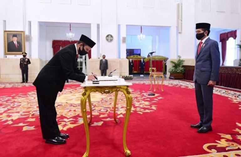 Suasana Presiden Joko Widodo saat pelantikan Boy Rafli Amar sebagai Kepala BNPT. (Dok : Istimewa)
