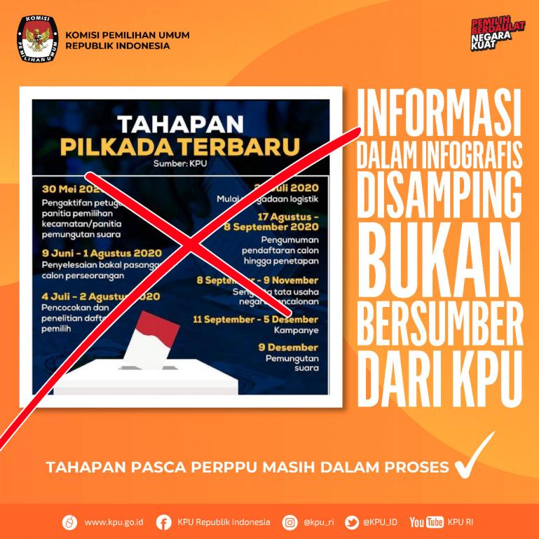 Pengumuman Tahapan Pilkada Penganti yang dinyatakan tidak benar oleh KPU Sumbar.