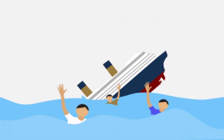 ILustrasi Kapal Tenggelam.