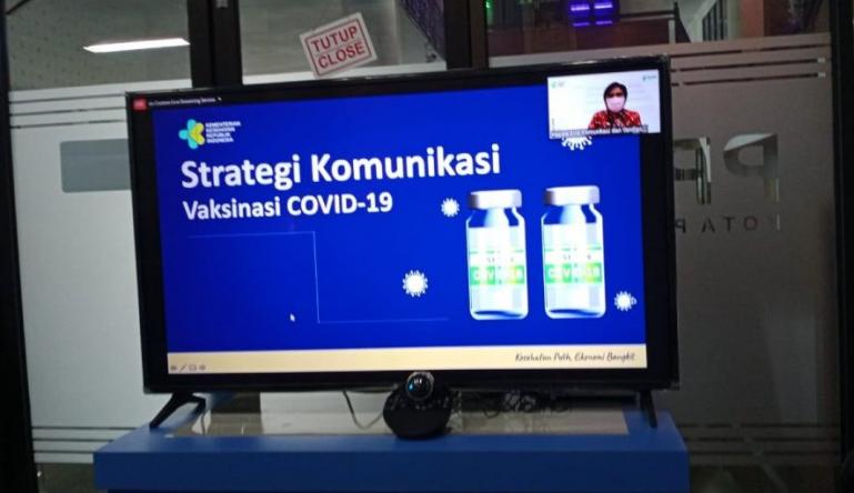 Rapat Koordinasi (Rakor) strategi komunikasi publik vaksinasi Covid-19 se Indonesia, Selasa (5/1). (Dok : Istimewa)