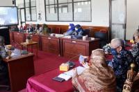 Wakil Wali Kota, Mardison Mahyuddin bersama sejumlah OPD ikuti webinar menyangkut data kependukukan dengan Kemendagri dan BPS pusat, Kamis (21/1).