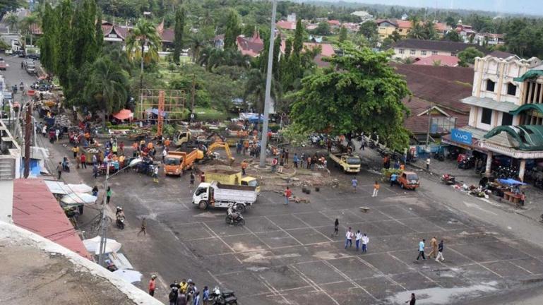 Terlihat kawasan Terminal Kampuang Pondok dalam pembenahan yang dilakukan Pemko Pariaman. (Dok : Istimewa)