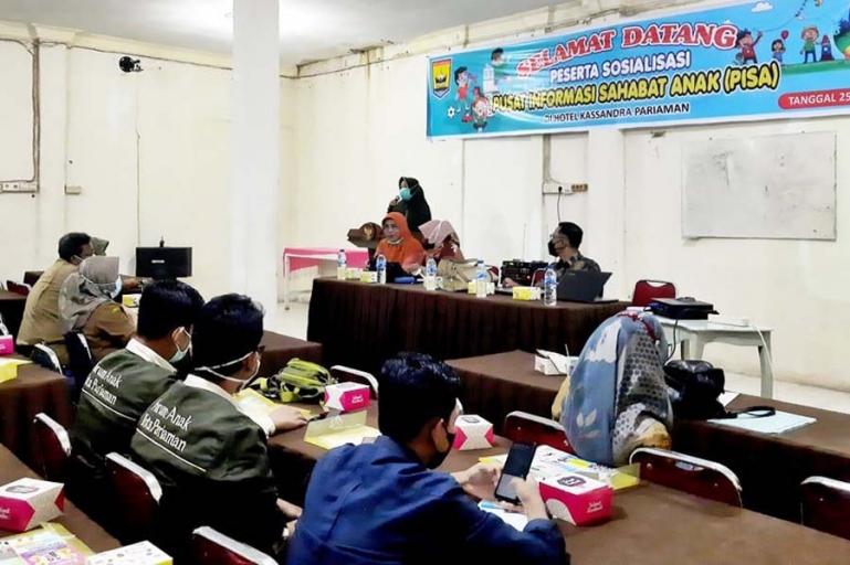 Sosialisasi DP3AKB Kota Pariaman menyangkut rencana pembangunan gedung pusat informasi sahabat anak (PISA) di kota itu, Selasa (25/5). (Dok : Istimewa)