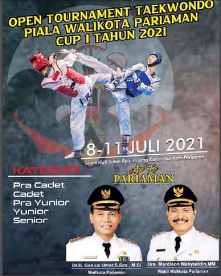 Brosur kejuaraan terbuka Taekwondo Piala Wali Kota Pariaman Cup I 2021. (Dok : Istimewa)