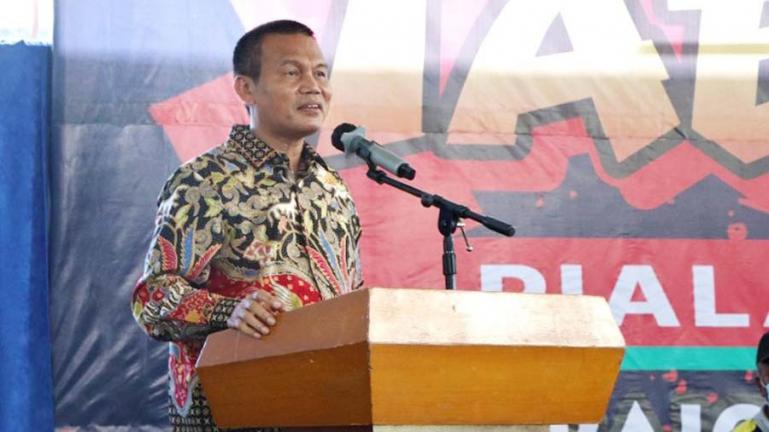 Genius Umar beri sambutan saat membuka Open Turnament Taekwondo Walikota Cup 2021 di Pariaman, Kamis (8/7). (Dok : Istimewa)