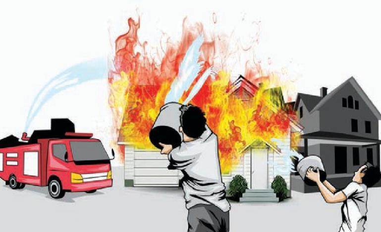 Ilustrasi kebakaran rumah.(Dok : Istimewa)