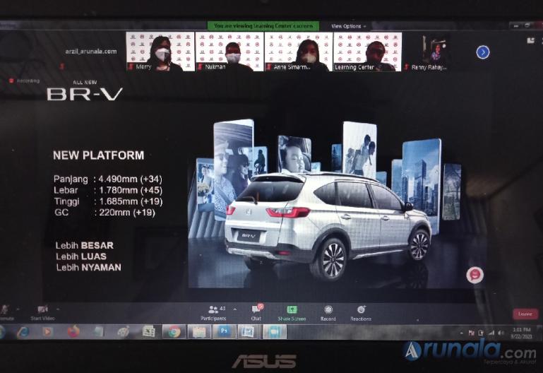 Suasana virtual press conference terkait kehadiran All New Honda BR-V, Rabu (22/9). (Foto : Arzil)