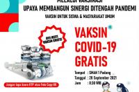 Brosur kegiatan vaksinasi gratis yang diadakan alumni SMA 1 Bukittinggi di SMA 1 Padang. (Dok : Istimewa)