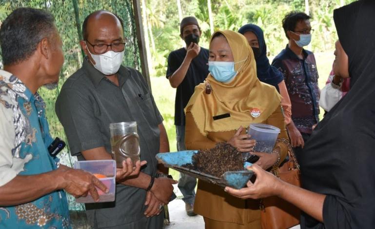 Ketua DPRD Sumbar, Supardi bersama Kadis Lingkungan Hidup Sumbar, Siti Aisyah saat meninjau alat pengolah pupuk organik di TPA Mungka, Jumat (29/10). (Dok : Istimewa)