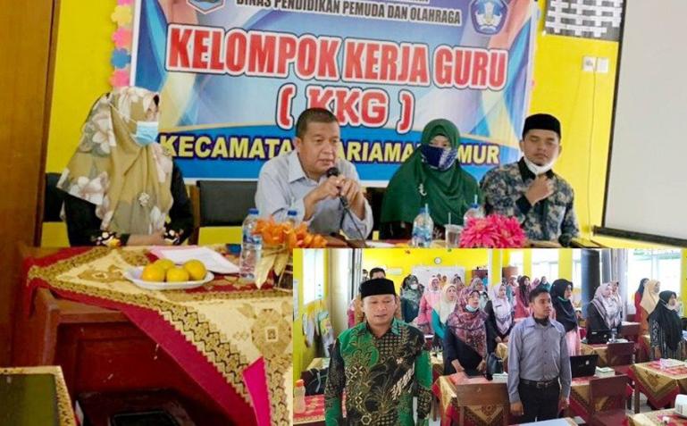Kabid Dikdas di Disdikpora Kota Pariaman, Yurnal beri arahan menyangkut ujian berbasis assessment nasional kepada sejumlah guru SD di Kecamatan Pariaman Timur, Sabtu (5/2). (Dok : Istimewa)