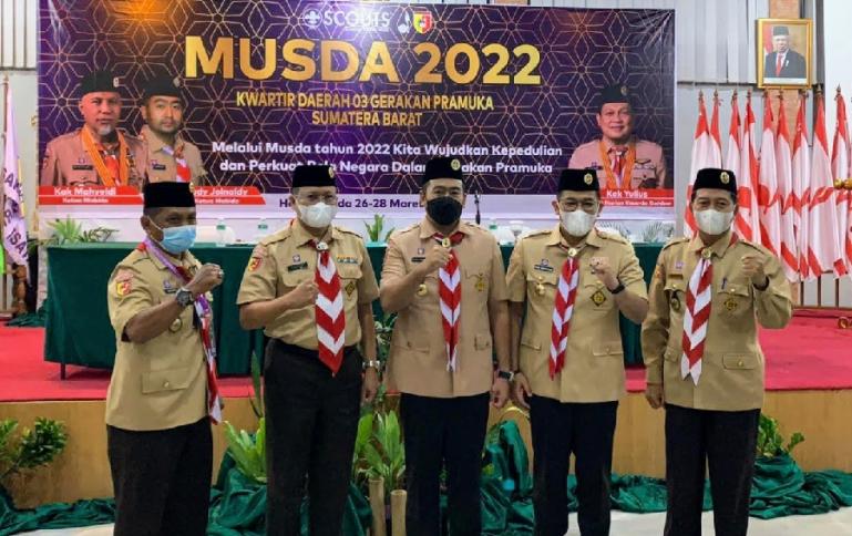 Wagub Sumbar, Audy Joinaldy seusai terpilih sebagai sebagai Ketua Kwartir Daerah 03 Sumbar masa bakti 2022-2027, Minggu (27/3). (Dok : Istimewa)