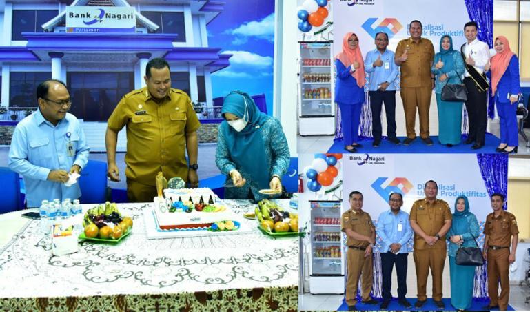 Sekko Pariaman, Yota Balad hadiri peringatan HUT BN ke-60 tahun di kantor Cabang BN Pariaman, Senin (14/3). (Dok : Istimewa)