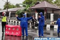 Pengaturan Lalin Objek Wisata di Kota Pariaman: Tak Kenal Cuaca, Personel Satlantas dan Dishub Tetap Bertugas