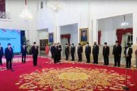 Presiden Joko Widodo melantik menteri dan wakil menteri baru di Kabinet Indonesia Maju, Istana Negara, Jakarta, Rabu (15/6). (Dok : Istimewa)