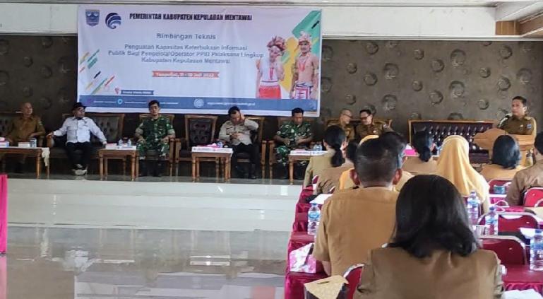 Suasana pembukaan bimtek penguatan kapasitas bagi PPID se Kabupaten Mentawai di Tuapejat, Senin (11/7). (Dok : Istimewa)