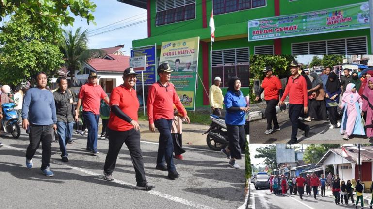 Wali Kota Pariaman, Genius Umar  dan Wakil Walikota Pariaman, Mardison Mahyuddin, dimana start dan finish, dilaksanakan di Panti Asuhan Aisyiyah Taratak, Kecamatan Pariaman Tengah, Minggu pagi (4/9). (Foto : Istimewa)