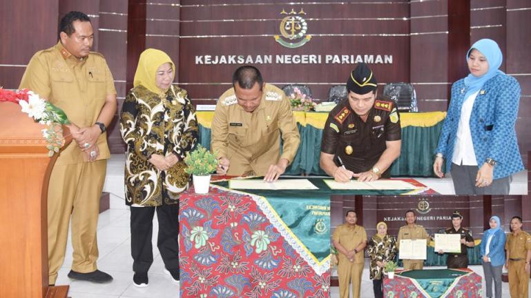 Pemerintah Kota Pariaman bersama dengan Kepala Kejaksaan Negeri (Kajari) Pariaman, menandatangani Kesepakatan Bersama yang dilaksanakan di Aula Lantai II Kantor Kejaksaan Negeri Pariaman, Kelurahan Alai Gelombang, Kecamatan Pariaman Tengah, Selasa (6/9).