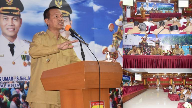 Wali Kota Pariaman, Genius Umar, membuka (Rakor) Rapat Koordinasi Penanganan Inflasi Daerah tingkat Desa se Kota Pariaman, bertempat di Aula Balaikota Pariaman, Selasa (11/10). (Foto : Istimewa)