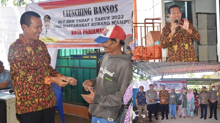 Wali Kota Pariaman Genius Umar usai menyerahkan BLT Subsidi BBM, Kamis (15/9). (Foto : Istimewa)