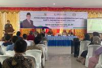 Anggota DPR RI Dapil Sumbar II Ade Rezki Pratama memberikan sambutan saat Sosialisasi Program JKN-KIS di aula Kantor Camat Canduang, Agam, Sabtu (19/11). (Dok : Istimewa)