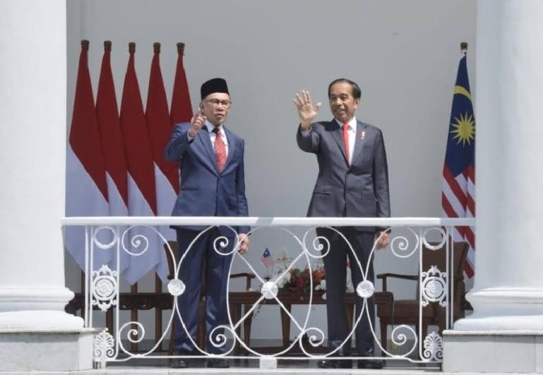Presiden Jokowi dan PM Anwar Ibrahim, Senin (9/1), di Istana Kepresidenan Bogor, Jabar. (Dok : Istimewa)