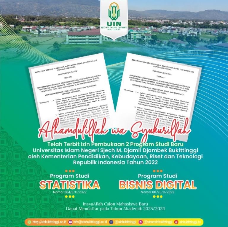 Prodi baru yang dibuka UIN Bukittinggi di tahun ajaran 2023/2024. (Dok : Istimewa)