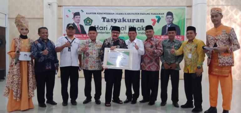 Wakil Bupati Rahmang hadiri peringatan HAB Kemenag ke-77 di kantor Kemenag Padangpariaman, Rabu (8/2). (Dok : Istimewa)