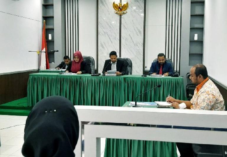 Proses sidang SIP dengan termohon BPKP RI Perwakilan Sumbar di KI Sumbar, Rabu (15/2). (Dok : Istimewa)