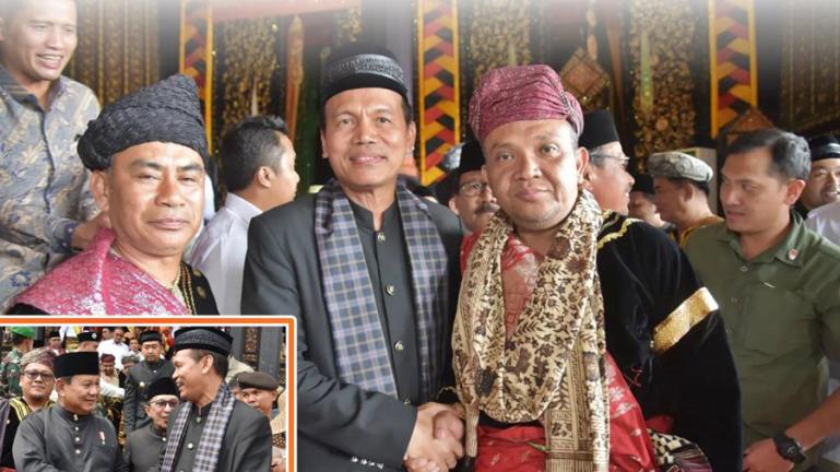 Wako Pariaman, Genius Umar bersama Wamen Ketenagakerjaan RI, Afriansyah Noor, seusai prosesi pemberian gala datuak kepada Wamen ini, di Kabupaten Tanahdatar, Sabtu (29/4). (Dok : Istimewa)