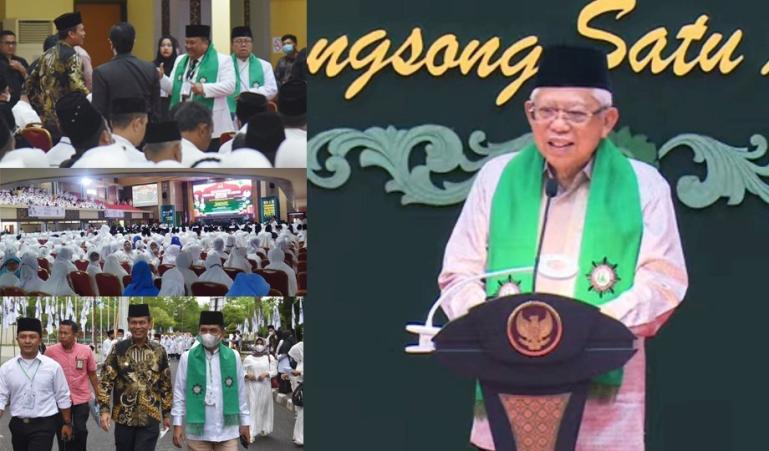 Wakil Presiden RI, KH Ma'ruf Amin, buka Milad Persatuan Tarbiyah Islamiyah (Perti) ke 95 di Auditorium Universitas Negeri Padang (UNP), Kota Padang, Jumat (5/5). (Dok : Istimewa)