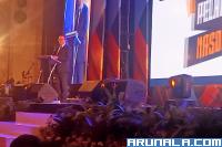 Bacapres usungan Partai NasDem, Anies Baswedan berikan pidatonya saat menghadiri pelantikan dan pengukuhan kepengurusan DPW NasDem Sumbar, di Padang, Sabtu malam (5/8) lalu. (Foto: Arzil)