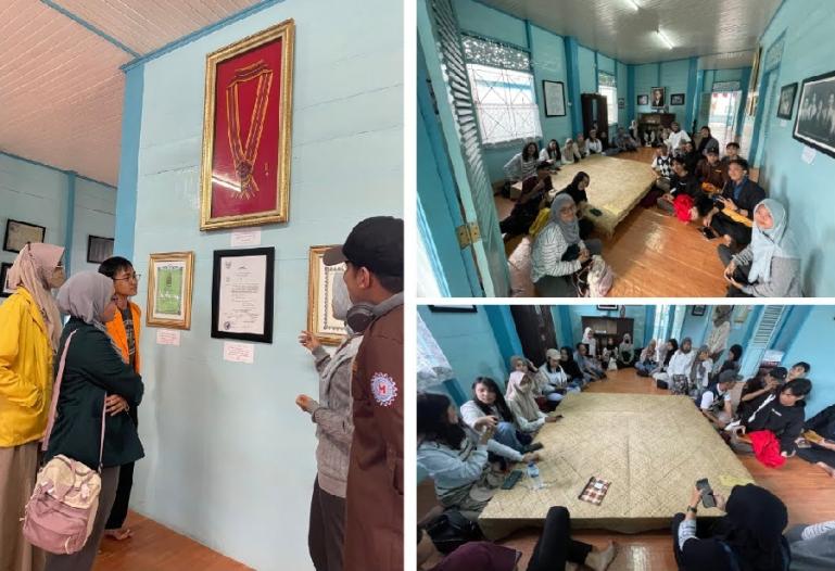 Terlihat para mahasiswa Merdeka mengamati koleksi yang ada di Museum Bagindo Aziz Chan saat berkunjung ke tempat itu, Kamis (7/9) kemarin. (Dok : Istimewa)