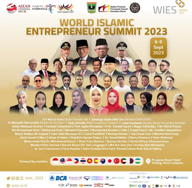 Leaflet kegiatan iven WIES 2023 yang akan dihadiri Wapres Ma'ruf Amin dan 13 delegasi dunia, Padang pada 6-8 September 2023. (Dok : Istimewa)