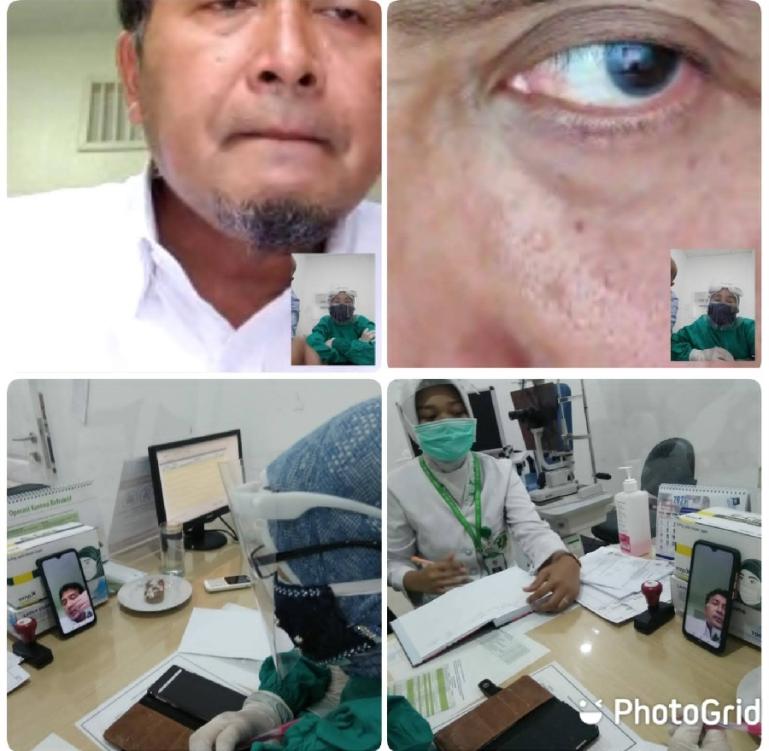 Pemeriksaan kesehatan mata melalui layanan telemedicine RSU Hermina Padang. (Dok : Istimewa)