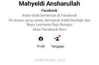 Halaman facebook milik Gubernur Sumbar, Mahyeldi Ansharullah yang dipalsukan orang orang tidak bertanggung jawab. (Dok : Istimewa)