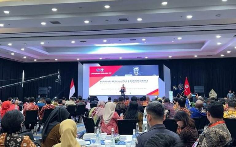 Suasana penganugerahan Legislasi tahun 2023, yang diadakan oleh Kemenkumham RI, yang juga dihadiri Pj Wali Kota Pariaman, Roberia, di Jakarta, Selasa (21/11). (Dok : Istimewa)