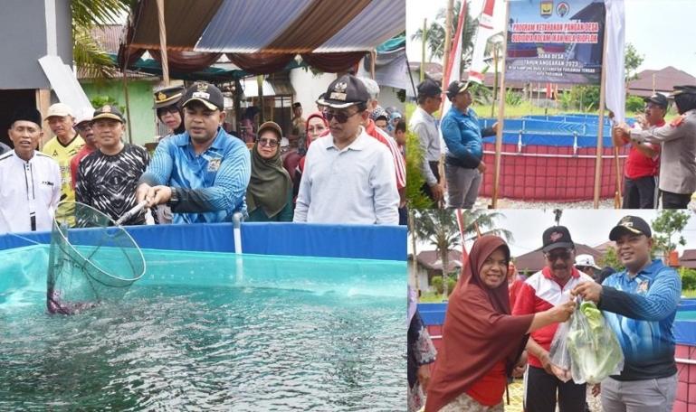 Camat Pariaman Tengah, Febriady Hariko resmikan keberadaan kolam ikan nila bioflok milik Desa Kampung Baru di Lapangan BLK Desa Kampuh, Sabtu (16/12). (Dok : Istimewa)