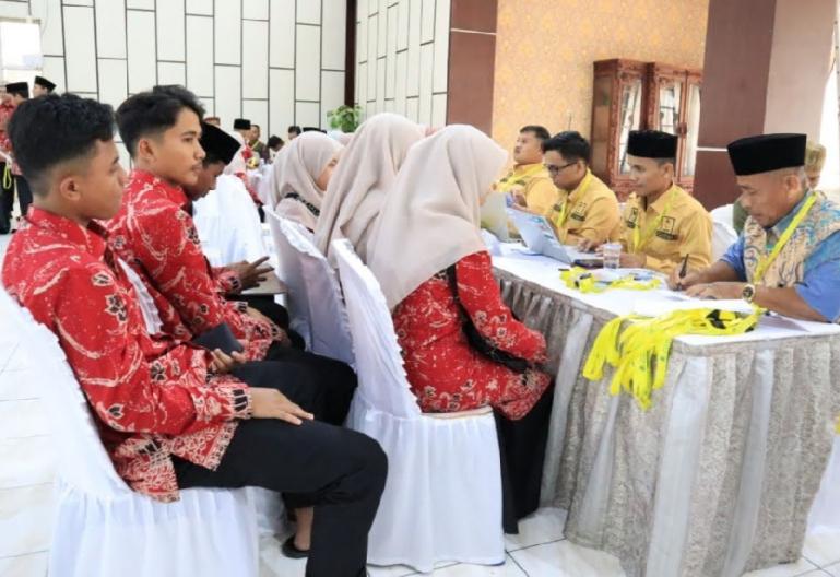Qori Qoriah MTQN ke-XL melakukan regsitrasi ulang dipusatkan di Aula kantor Bupati Solok Selatan, Senin (11/12). (Dok : Istimewa)