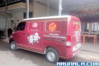 Mobil Humas KPU Sumbar yang digunakan untuk mengoptimalkan sosialisasi pemilih. (Foto : Arunala.com)