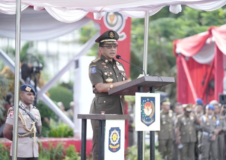 Mendagri Tito Karnavian berikan sambutan saat peringatan HUT Satpol PP ke-74 di Padang, Minggu (3/3). (Dok : Istimewa)
