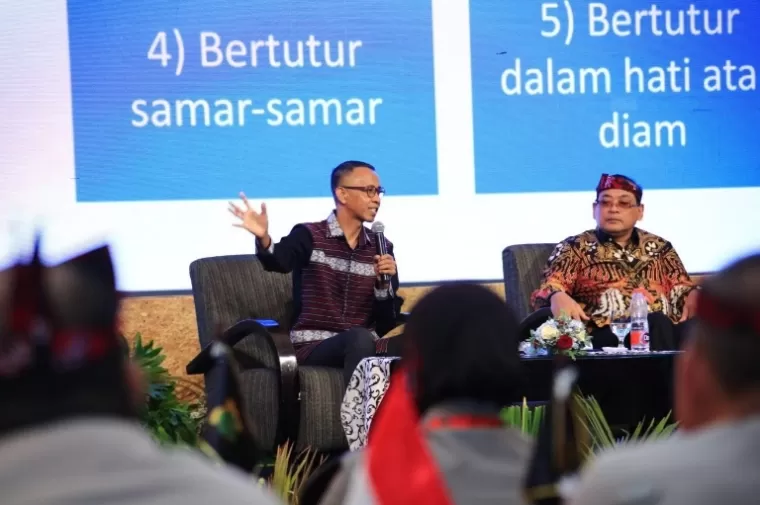 Ketua Komisi Informasi Pusat, Donny Yoesgiantoro saat diskusi saat rakernis Humas Polri di Jakarta, Selasa siang (23/4/2024). (Dok : Istimewa)