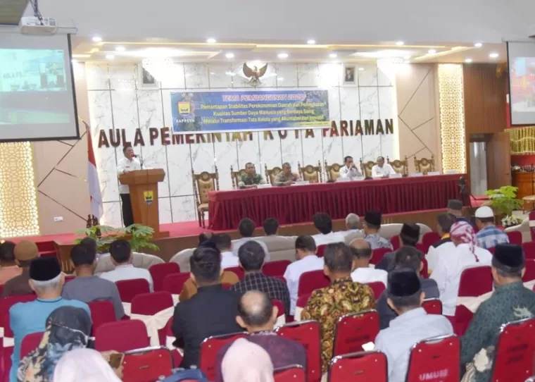 Asisten I Setko Pariaman, Yaminu Rizal saat beri arahan dalam Musrenbang RKPD 2025, Rabu siang, 3 April 2024. (Dok : Istimewa)