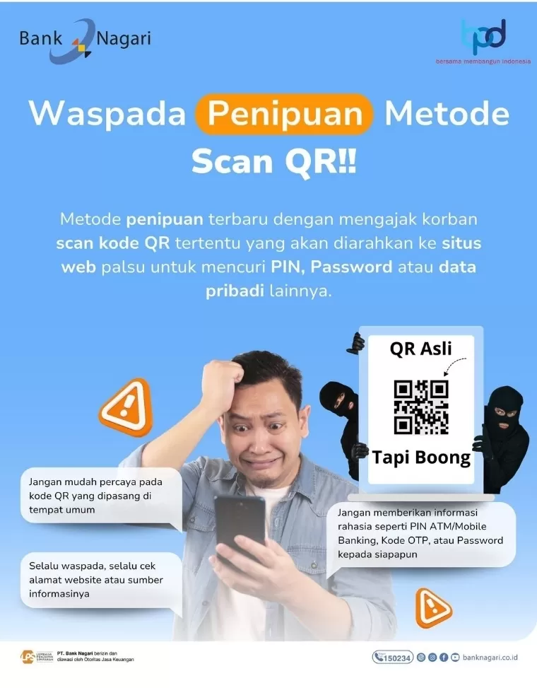Imbauan waspada modus penipuan traksaksi digital lewat media sosial Instagram Bank Nagari. IST
