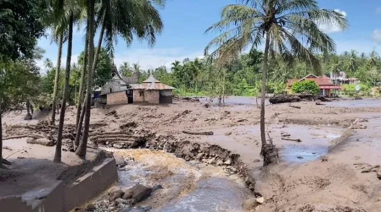 Salah satu Nagari terdampak banjir bandang di Tanahdatar. Humas Pemkab Tanahdatar