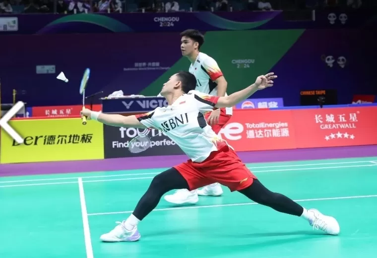 Ganda putra ketiga Tim Indonesia, Leo Rolly Carnando/Daniel Marthin siap untuk menghadapi babak perempat final. PBSI