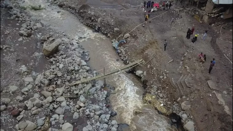 Salah satu nagari di Tanahdatar terputus akses akibat banjir bandang melanda.