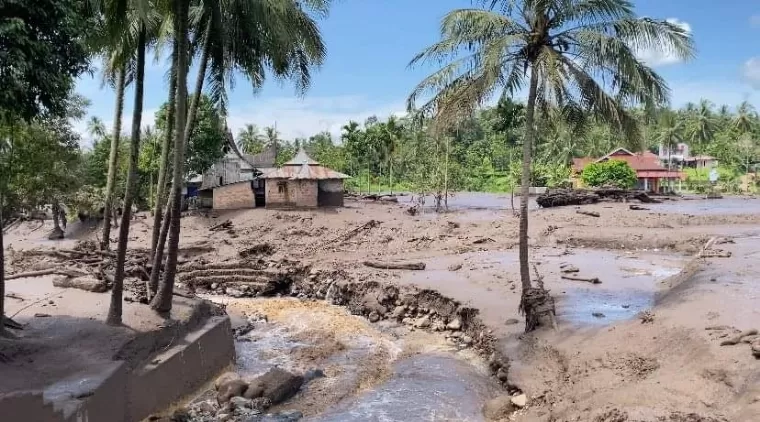 Salah satu nagari terdampak banjir bandang di Kabupaten Tanahdatar. Kominfo Tanah Datar