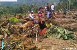 Galodo dan Longsor Sungai Manau, 70 Kepala Keluarga Mengungsi