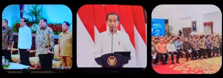 Presiden RI Joko Widodo saat umumkan provinsi kinerja terbaik dalam pengendalian inflasi pada rakornas Pengendalian Inflasi Tahun 2024 di Istana Negara, Jakarta. Jumat (14/6/2024) lalu. (dok : istimewa)